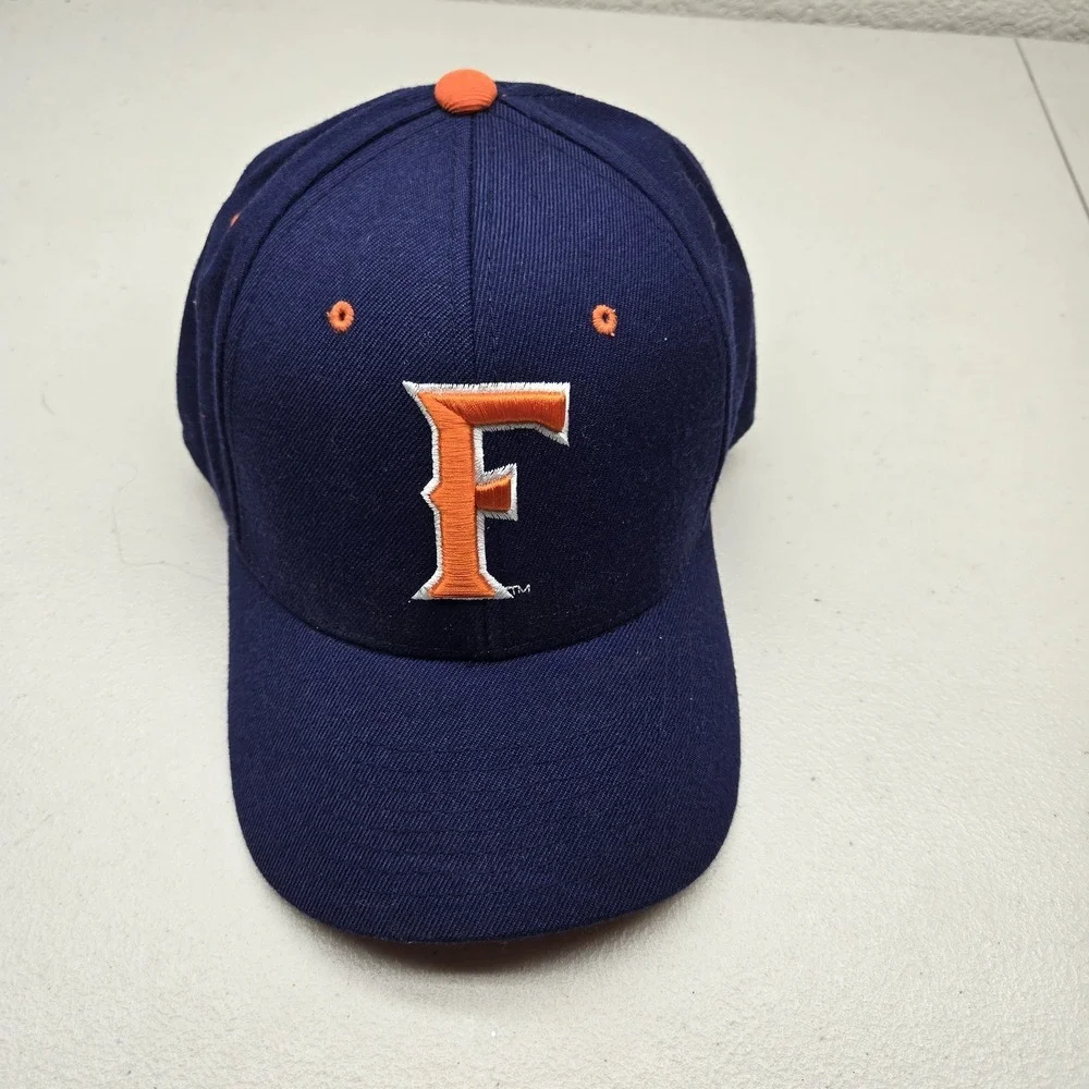 Cal State Fullerton Unisex Baseball Cap 7 1/8 Navy Curved Fitted Embroidered